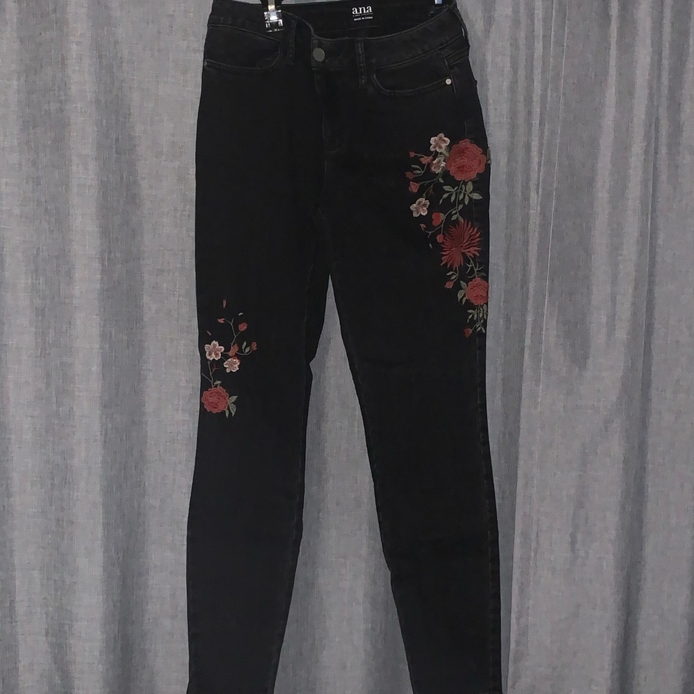 A.n.a floral black jeans